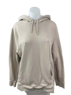 H&M Women's Beige Long Sleeve Relaxed Hoodie Hooded Sweatshirt Top Size XL